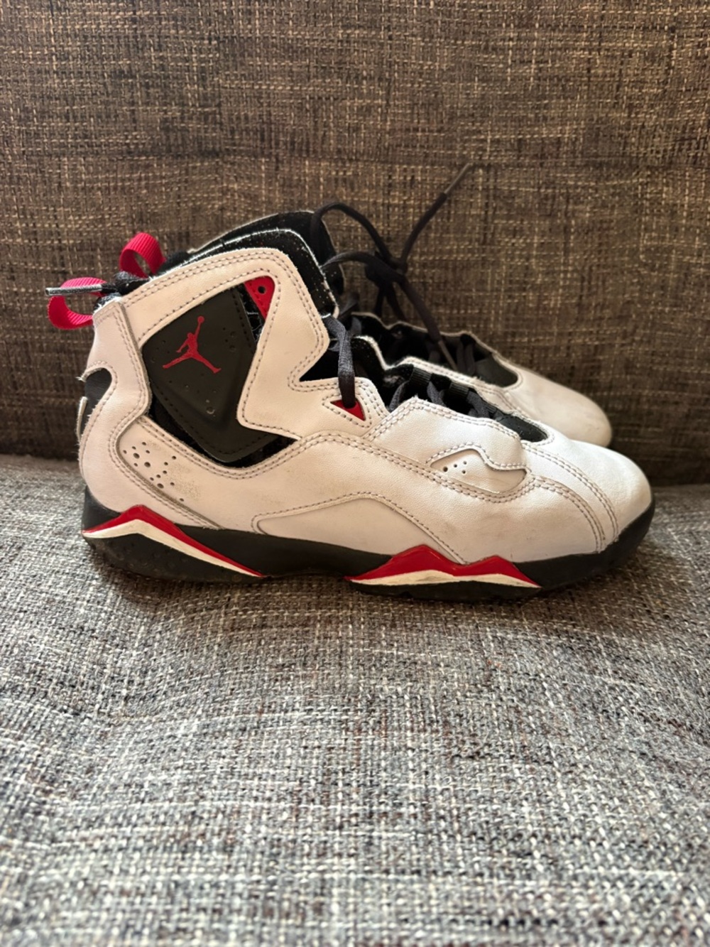 Nike Air Jordan True Flight  White Black Red High-Top Basketball Sneakers 3Y